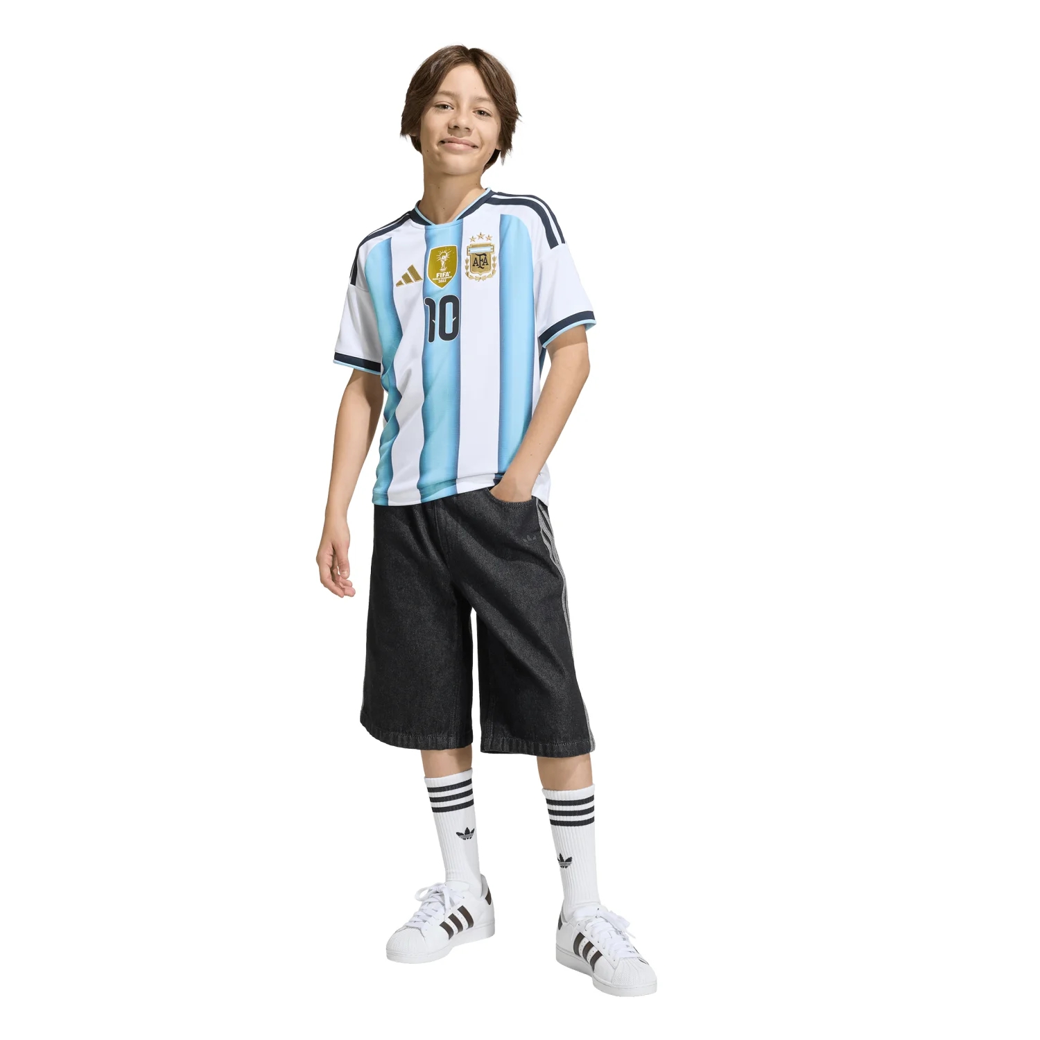 Argentina 2026 Messi Home Jersey - Youth | Climacool Football Shirt Kids World Champion Kit-Soccer Shirts Store: 2026 World Cup Kits