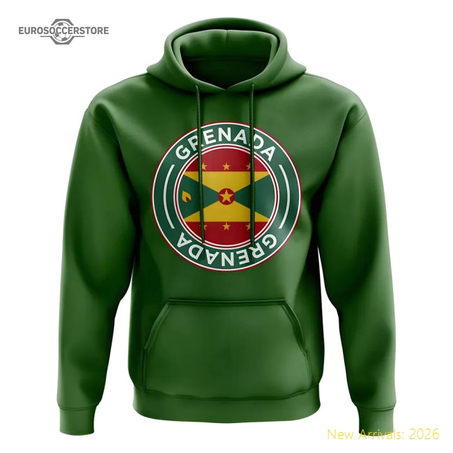S,Grenada Tournament Grenada Football Badge Hoodie (Green)-World Cup Jersey Hub - 2026 National Football Kits Store