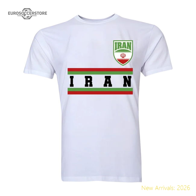 Iran Iran Core Football Country Fan Fan Tee White-World Cup Jersey Hub - 2026 National Football Kits Store