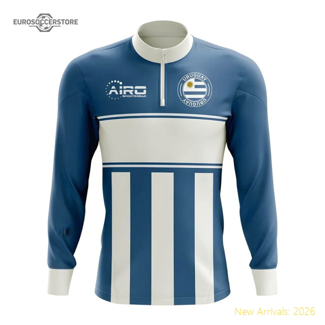 S,Uruguay Uruguay Concept Football Half Zip Midlayer Top (Sky...-Soccer Shirts Store: 2026 World Cup Kits