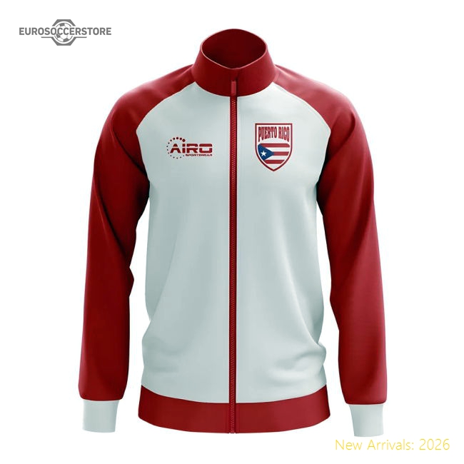 S,Puerto Rico Puerto Rico Concept Football Track Jacket (White)-World Cup Jersey Hub - 2026 National Football Kits Store
