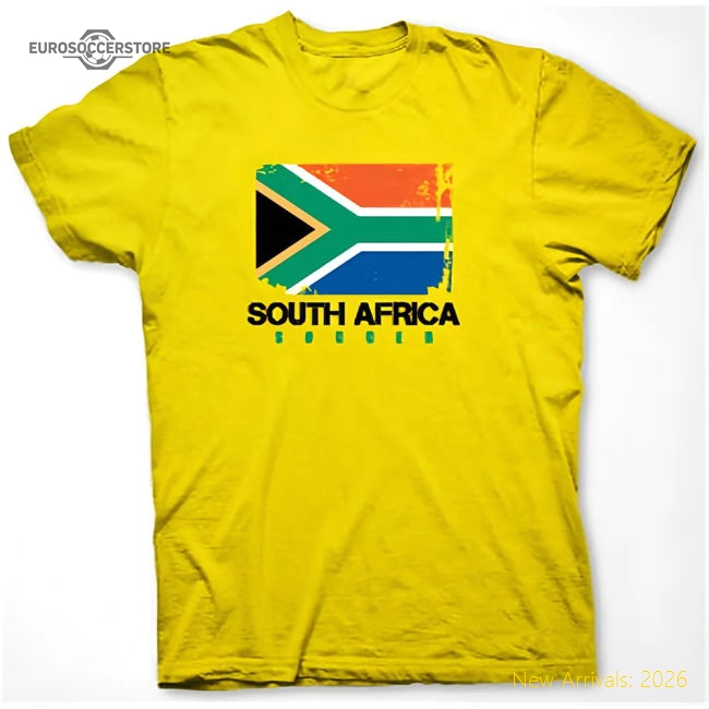 S,South Match Day Africa South Africa Football T-Shirt (Yellow)-World Cup Jersey Hub - 2026 National Football Kits Store