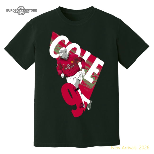 Man Utd Andy Cole Man United Premier League Legend T-Shirt (Black)-Soccer Shirts Store: 2026 World Cup Kits