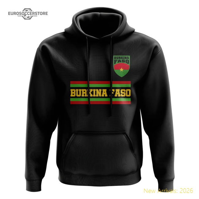 S,Burkina Faso Burkina Faso Core Football Country Hoody (Black)-World Cup Jersey Hub - 2026 National Football Kits Store