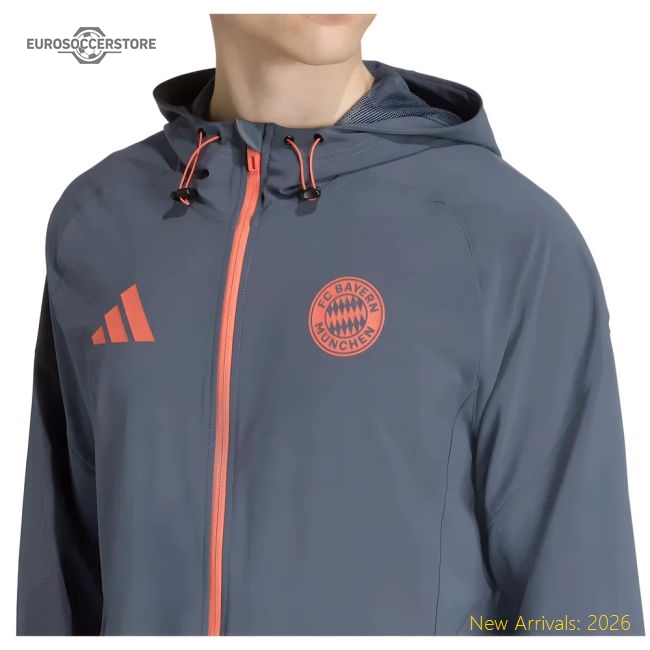 Bayern Munich 2025-2026 Bayern Munich Vis Tech Travel (Bold Onix) Jacket-World Cup Jersey Hub - 2026 National Football Kits Store