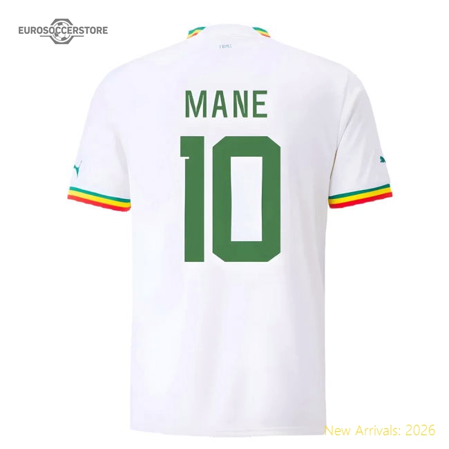S,Senegal Match Day 2022-2023 Senegal Home Shirt (Mane 10)-Soccer Shirts Store: 2026 World Cup Kits
