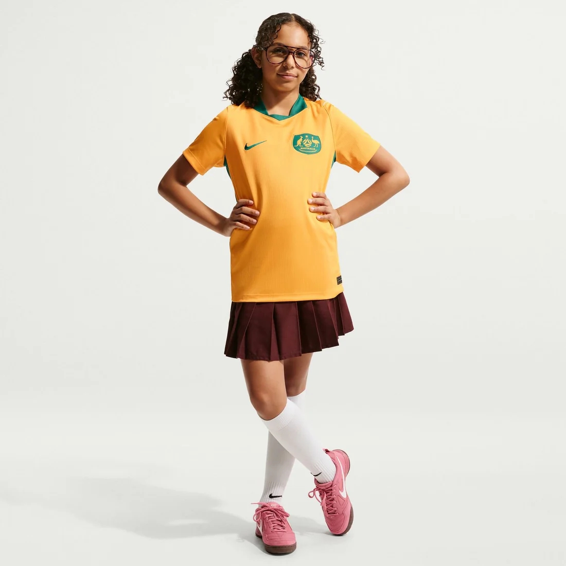 Australia 2026 Home Youth Jersey - Socceroos Gold Junior Kit-Soccer Shirts Store: 2026 World Cup Kits