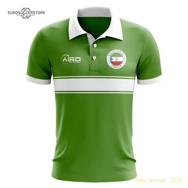 S,Guinea Equatorial Guinea Concept Stripe Polo Shirt (Green)-Soccer Shirts Store: 2026 World Cup Kits