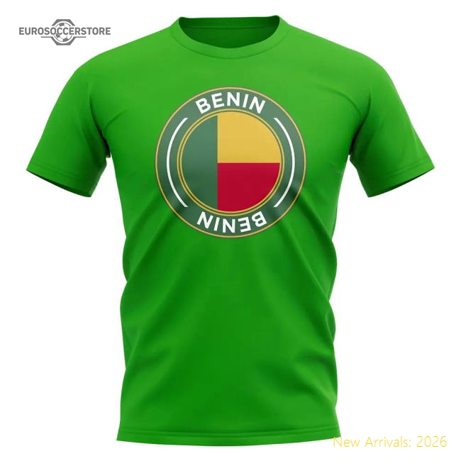 S,Benin Game Ready Benin Football Badge T-Shirt (Green)-World Cup Jersey Hub - 2026 National Football Kits Store
