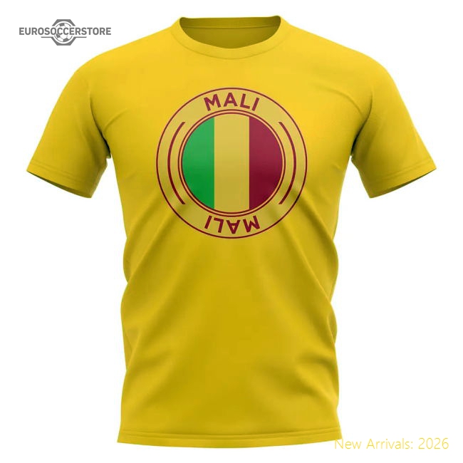 S,Mali Match Day Mali Football Badge T-Shirt (Yellow) Perfect For Cheeri-World Cup Jersey Hub - 2026 National Football Kits Store