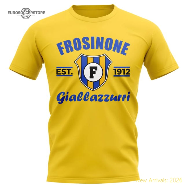 Frosinone Frosinone Established Football T-Shirt (Yellow)-World Cup Jersey Hub - 2026 National Football Kits Store