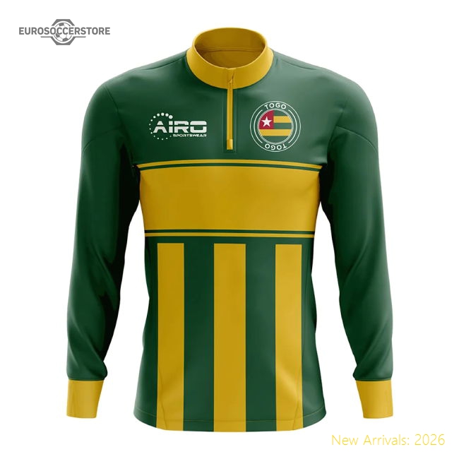 S,Togo Togo Concept Football Half Zip Midlayer Top (Green-Yellow)-World Cup Jersey Hub - 2026 National Football Kits Store