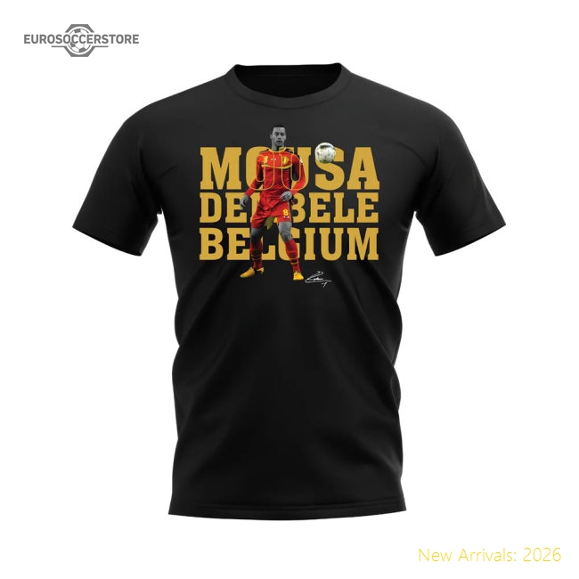 Belgium Mousa Dembele Belgium Player Graphic Fan Tee Black-Soccer Shirts Store: 2026 World Cup Kits
