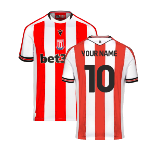 Stoke City 2024-2025 Home Kit Long Sleeve Stoke City (Your Name) Match...-World Cup Jersey Hub - 2026 National Football Kits Store