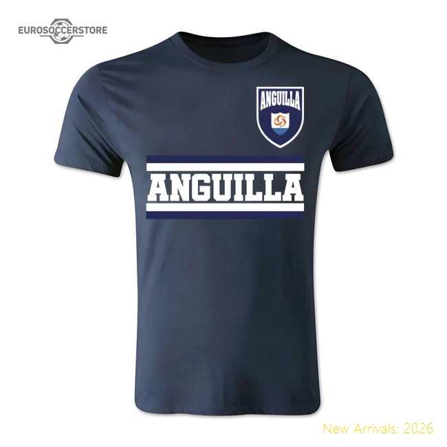 S,Anguilla Game Ready Anguilla Core Football Country T-Shirt (Navy)-World Cup Jersey Hub - 2026 National Football Kits Store