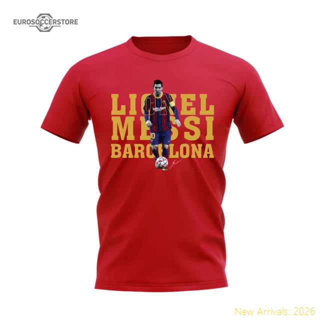 Barcelona Lionel Messi Barcelona Player Football Tee (Red)-World Cup Jersey Hub - 2026 National Football Kits Store