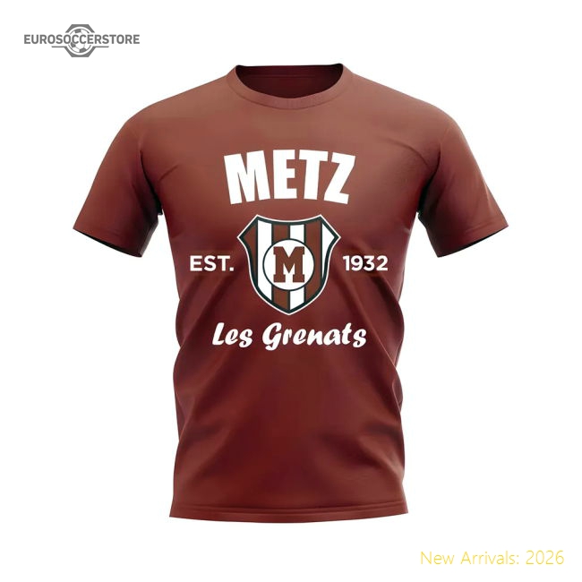 Metz Metz Established Football Football T-Shirt (Maroon)-World Cup Jersey Hub - 2026 National Football Kits Store