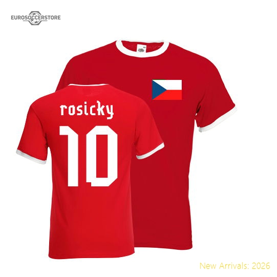 Czech Republic Tomas Rosicky Czech Republic Ringer Graphic Tee Red-World Cup Jersey Hub - 2026 National Football Kits Store
