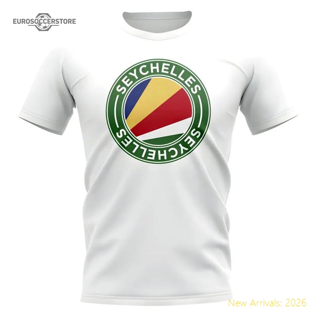 S,Seychelles Competition Ready Seychelles Football Badge T-Shirt (White)-World Cup Jersey Hub - 2026 National Football Kits Store