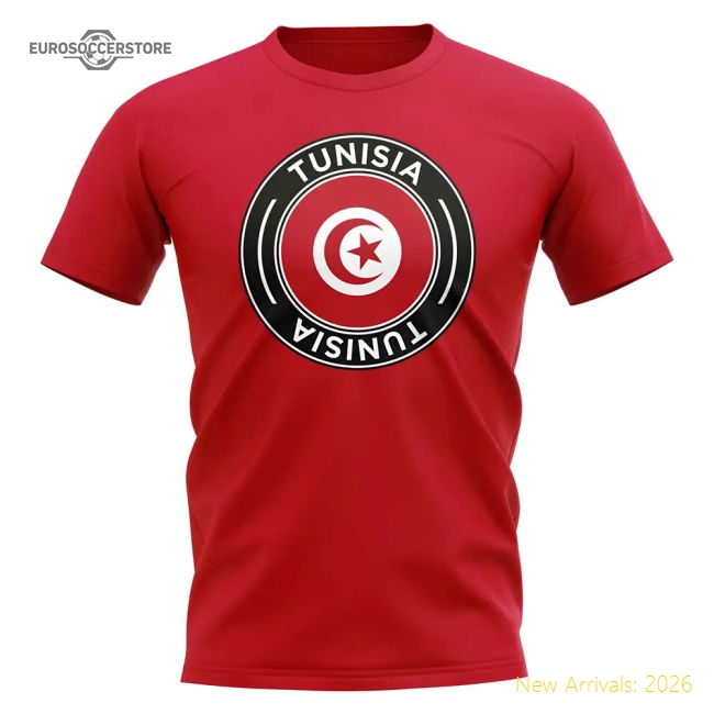 S,Tunisia Game Ready Tunisia Football Badge T-Shirt (Red)-World Cup Jersey Hub - 2026 National Football Kits Store