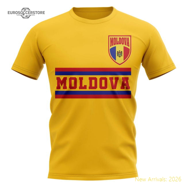 Moldova Moldova Core Football Country Graphic Tee Yellow-World Cup Jersey Hub - 2026 National Football Kits Store