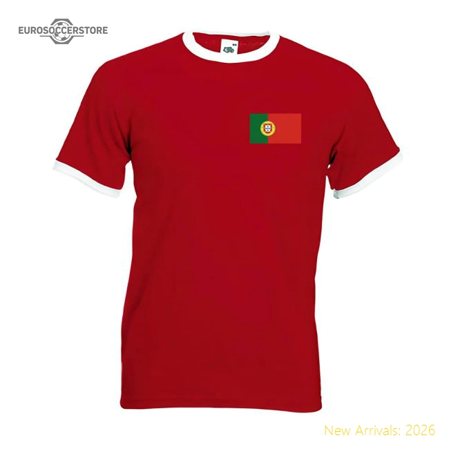 Portugal Cristiano Ronaldo Portugal Ringer Casual T-Shirt Red-Soccer Shirts Store: 2026 World Cup Kits