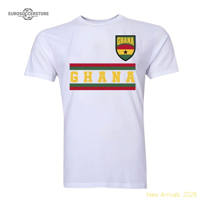 S,Gambia Competition Ready Ghana Core Football Country T-Shirt (White)-Soccer Shirts Store: 2026 World Cup Kits