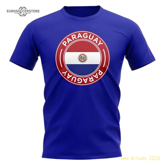 S,Paraguay Competition Ready Paraguay Football Badge T-Shirt (Royal)-Soccer Shirts Store: 2026 World Cup Kits