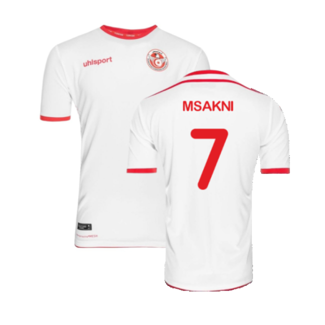 S,Tunisia Tournament Tunisia 2018 Home Shirt ((Excellent) M) (Msakni 7)-World Cup Jersey Hub - 2026 National Football Kits Store