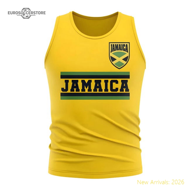 S,Jamaica Jamaica Core Football Country Sleeveless Tee (Yellow)-Soccer Shirts Store: 2026 World Cup Kits