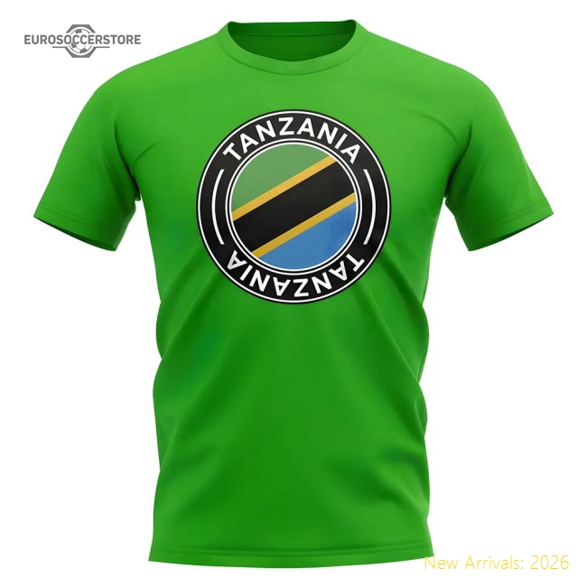 S,Tanzania Game Ready Tanzania Football Badge T-Shirt (Green)-World Cup Jersey Hub - 2026 National Football Kits Store