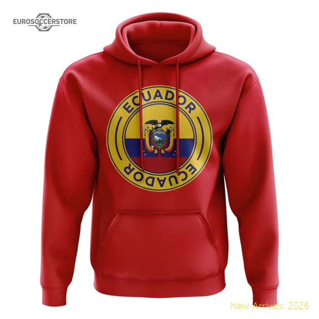 S,Ecuador Match Day Ecuador Football Badge Hoodie (Red)-World Cup Jersey Hub - 2026 National Football Kits Store