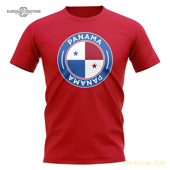 S,Panama Match Day Panama Football Badge T-Shirt (Red) Perfect For Cheer-World Cup Jersey Hub - 2026 National Football Kits Store