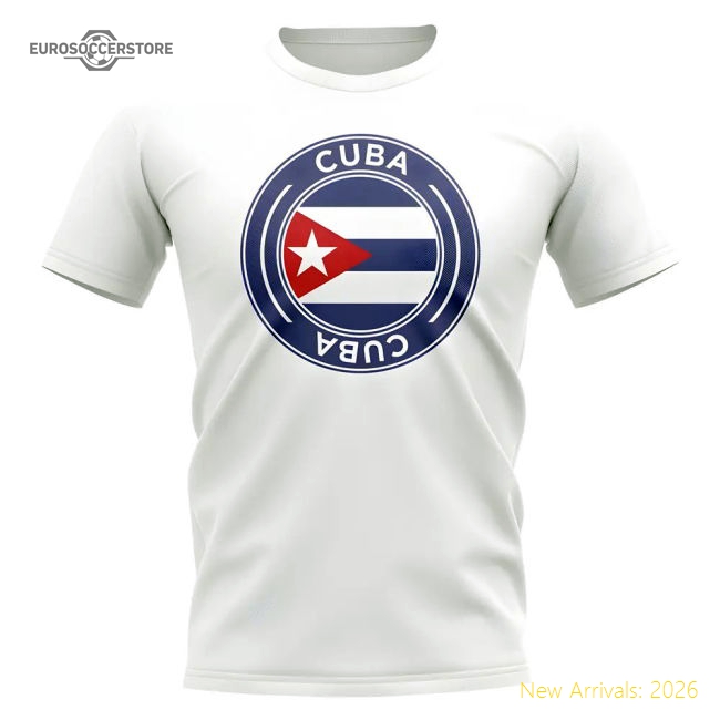 S,Cuba Game Ready Cuba Football Badge T-Shirt (White) Perfect For Cheeri-World Cup Jersey Hub - 2026 National Football Kits Store