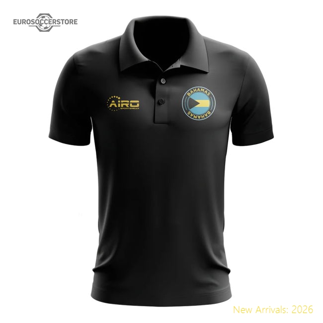 S,Bahamas Match Day Bahamas Football Polo Shirt (Black)-World Cup Jersey Hub - 2026 National Football Kits Store
