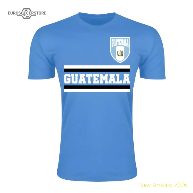 S,Djibouti Guatemala Core Football Country T-Shirt (Sky)-World Cup Jersey Hub - 2026 National Football Kits Store
