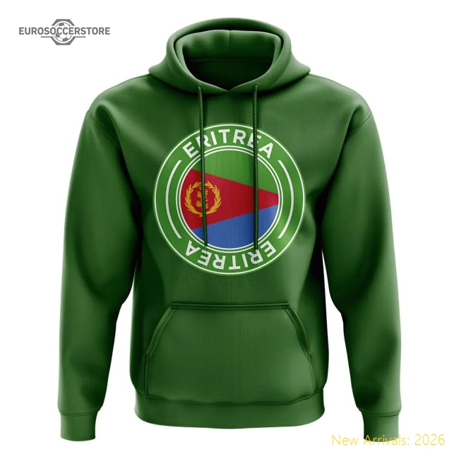 S,Eritrea Match Day Eritrea Football Badge Hoodie (Green)-World Cup Jersey Hub - 2026 National Football Kits Store