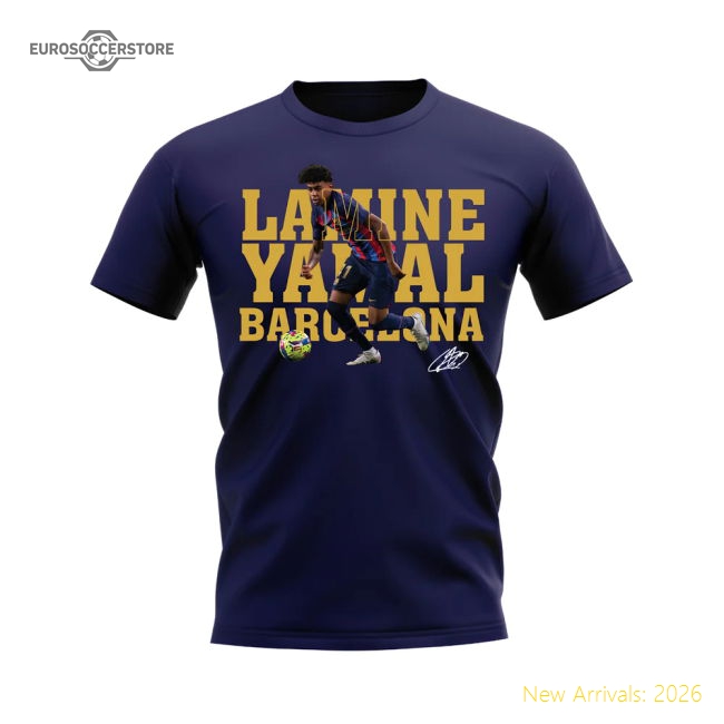 Barcelona Lamine Yamal Barcelona Player Football Tee (Navy)-World Cup Jersey Hub - 2026 National Football Kits Store