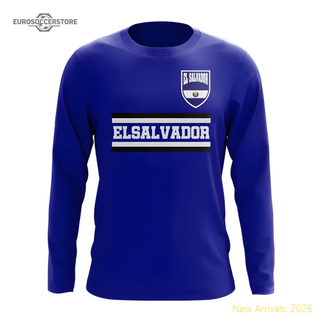 S,El Salvador El Salvador Core Football Country Long Sleeve T-Shirt...-World Cup Jersey Hub - 2026 National Football Kits Store
