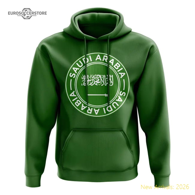 Saudi Arabia Saudi Arabia Football Badge Hoodie Green-Soccer Shirts Store: 2026 World Cup Kits