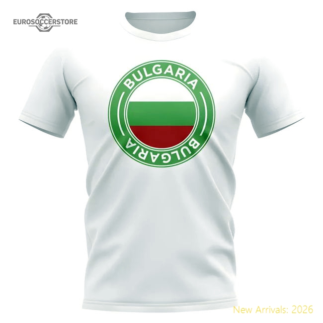 Bulgaria Bulgaria Football Badge Casual T-Shirt White-Soccer Shirts Store: 2026 World Cup Kits