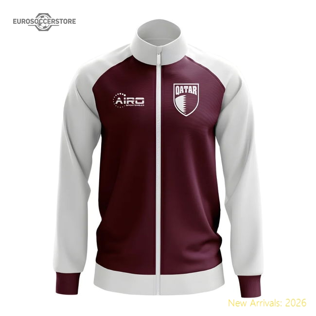 Qatar Qatar Concept Football Track Jacket Burgundy-World Cup Jersey Hub - 2026 National Football Kits Store