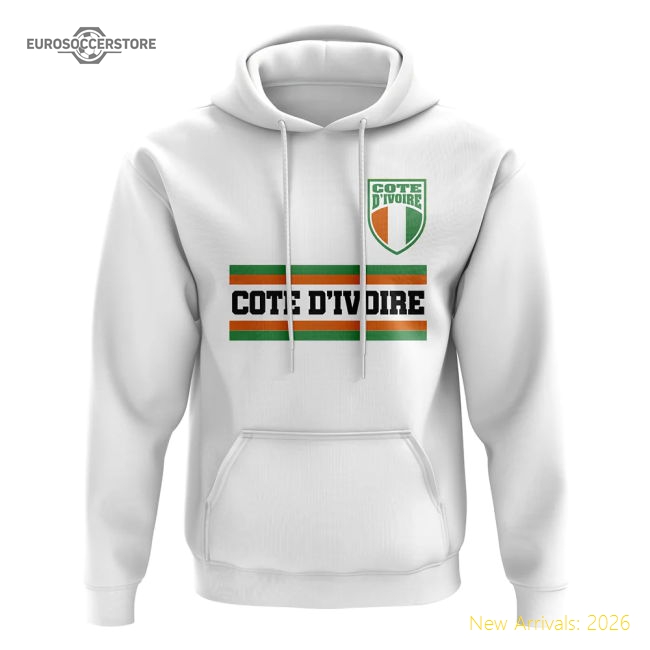 S,Ivory Coast Ivory Coast Core Football Country Hoody (White)-Soccer Shirts Store: 2026 World Cup Kits