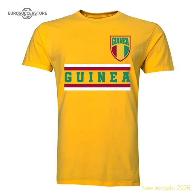 S,Guinea Match Day Guinea Core Football Country T-Shirt (Yellow)-World Cup Jersey Hub - 2026 National Football Kits Store