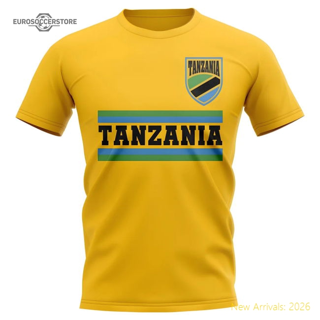 S,Cook Islands Tanzania Core Football Country T-Shirt (Yellow)-World Cup Jersey Hub - 2026 National Football Kits Store