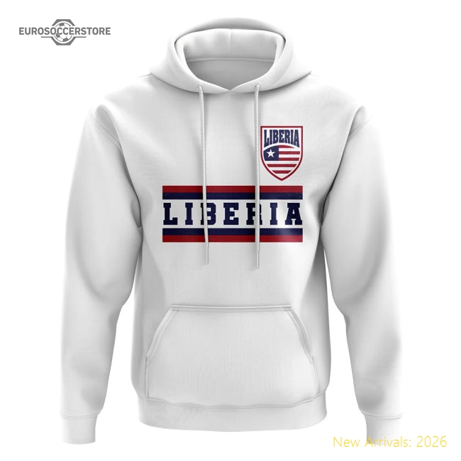 S,Liberia Tournament Liberia Core Football Country Hoody (White)-World Cup Jersey Hub - 2026 National Football Kits Store
