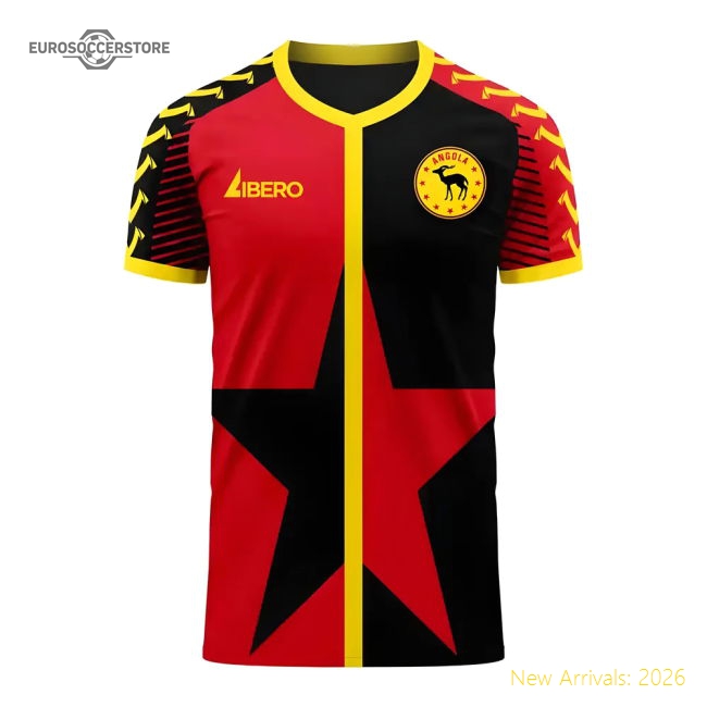 S,Angola Angola 2025-2026 Home Concept Football Kit (Viper)-World Cup Jersey Hub - 2026 National Football Kits Store