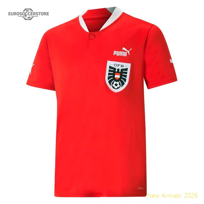 Austria 2022-2023 Home Kit Football Jersey Kids-Soccer Shirts Store: 2026 World Cup Kits
