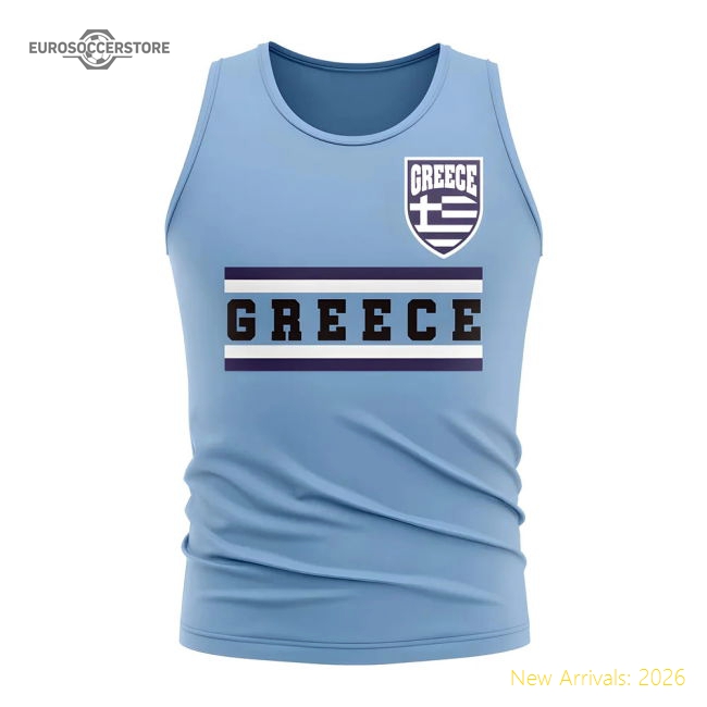 Greece Greece Core Football Country Sleeveless Casual T-Shirt Sky-World Cup Jersey Hub - 2026 National Football Kits Store