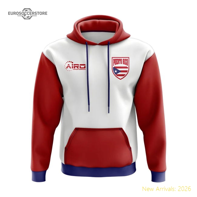 S,Puerto Rico Puerto Rico Concept Country Football Hoody (White)-World Cup Jersey Hub - 2026 National Football Kits Store